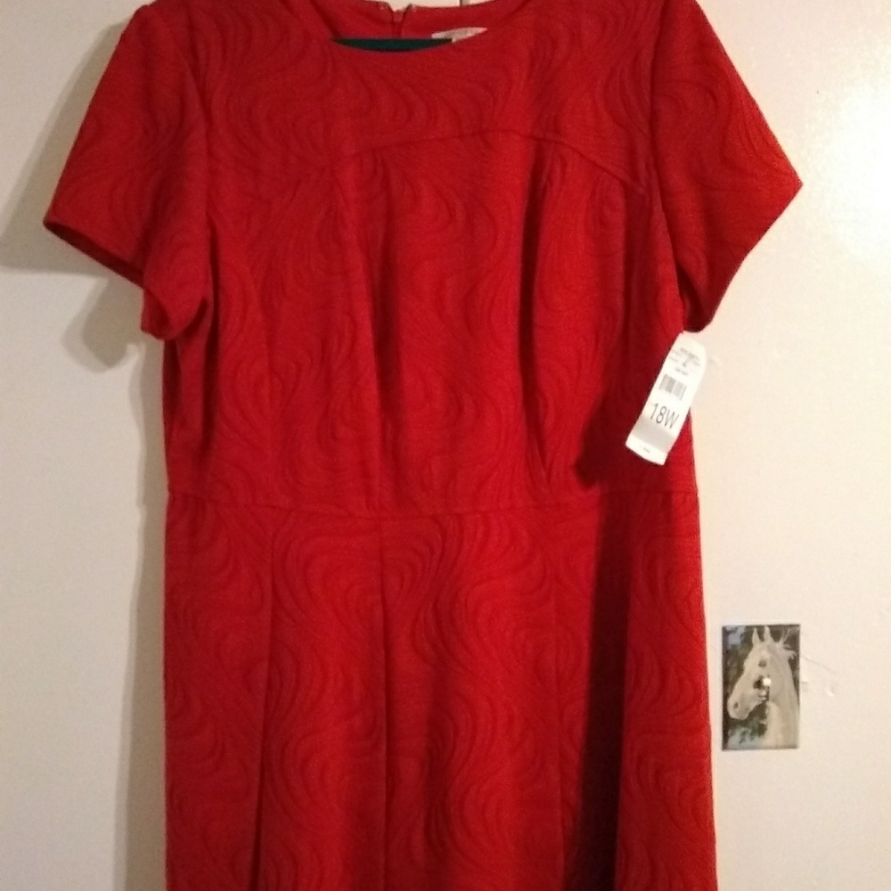 Red dress.